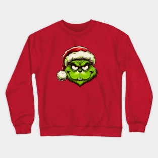 When the Grinch Gets Festive: Funny 'Grumpy Claus' Tee Crewneck Sweatshirt